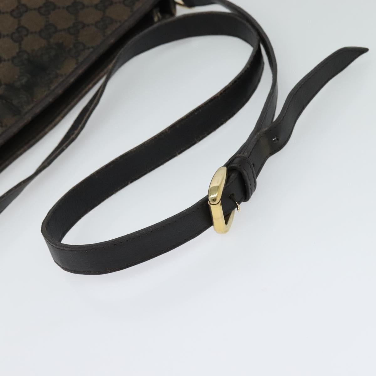GUCCI GG Canvas Abbey Shoulder Bag Outlet Brown Gold 272400 Auth ti3133