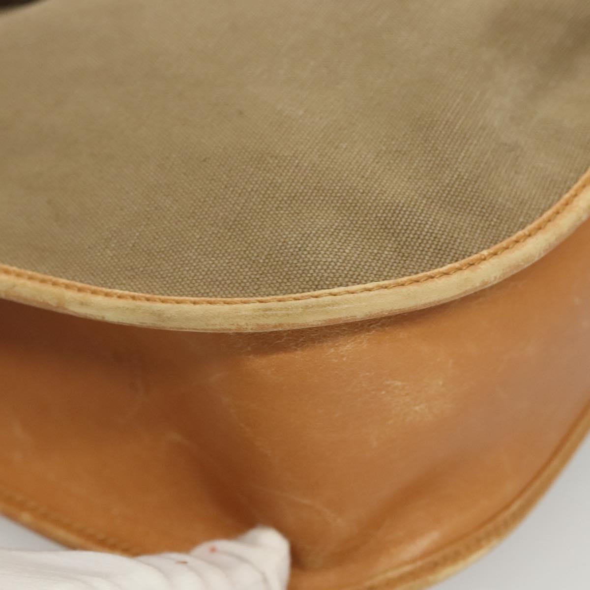 GUCCI Shoulder Bag Canvas Leather Beige Brown 110295 Auth ti3134