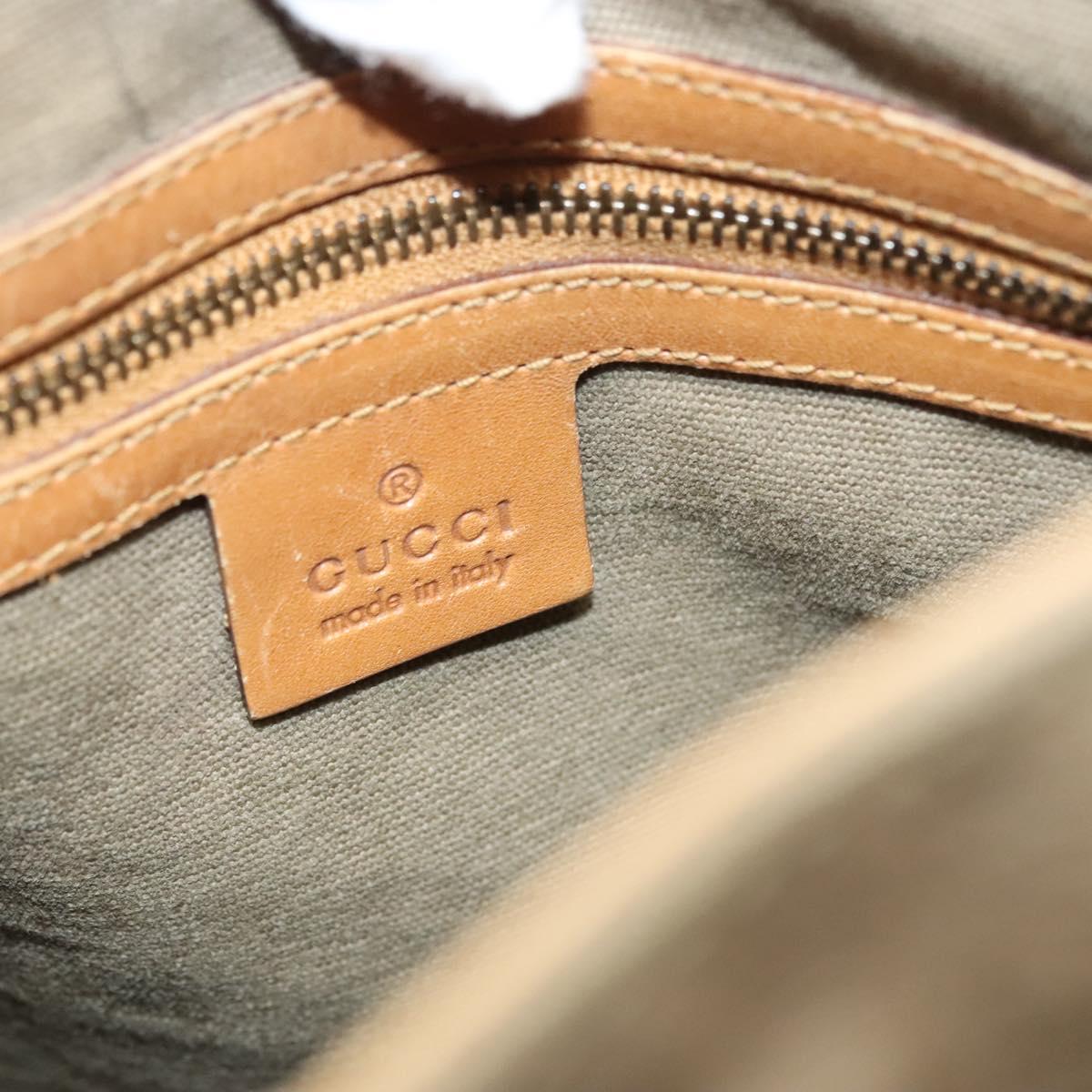 GUCCI Shoulder Bag Canvas Leather Beige Brown 110295 Auth ti3134