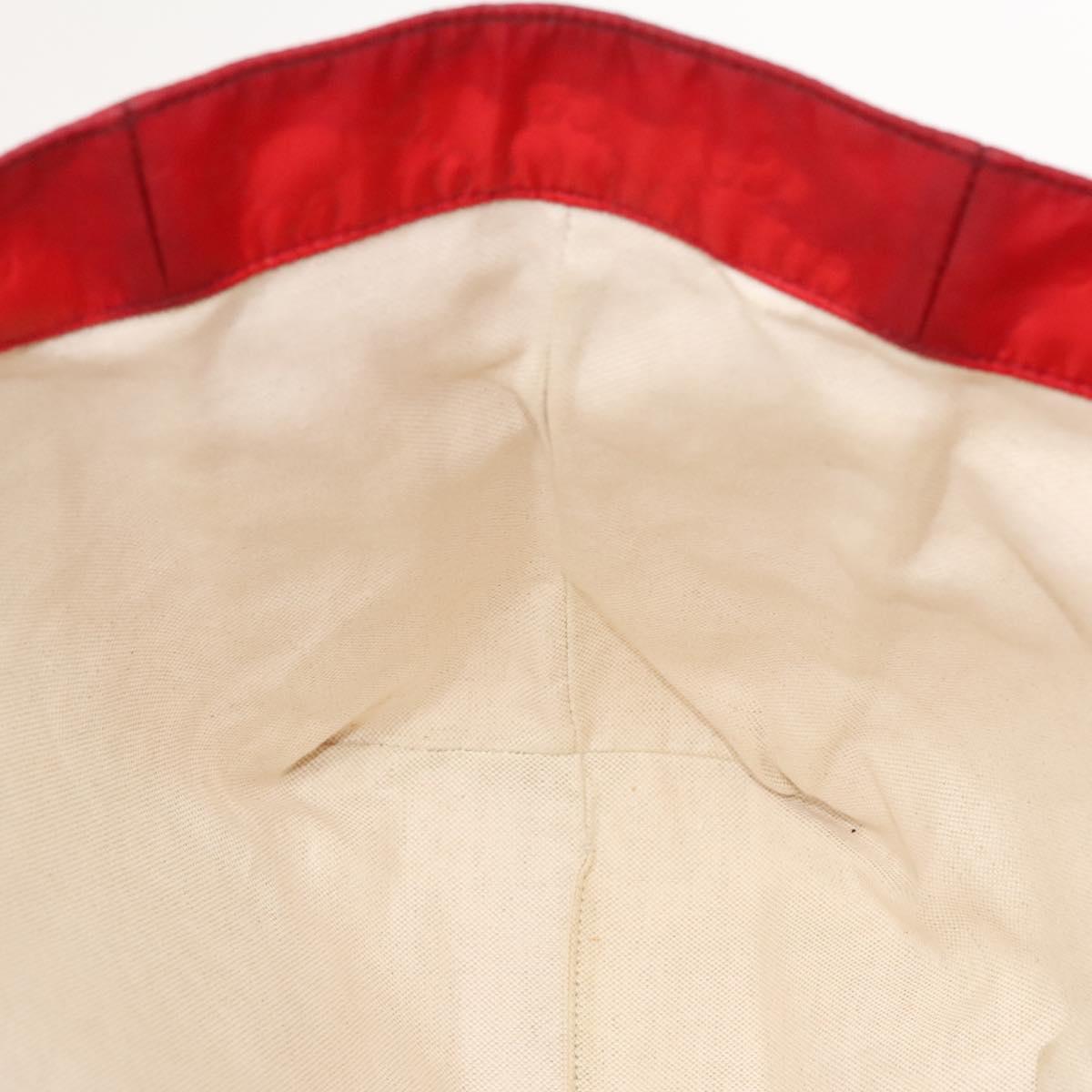 GUCCI GG Canvas Tote Bag Nylon Red Gold 282439 Auth ti3140