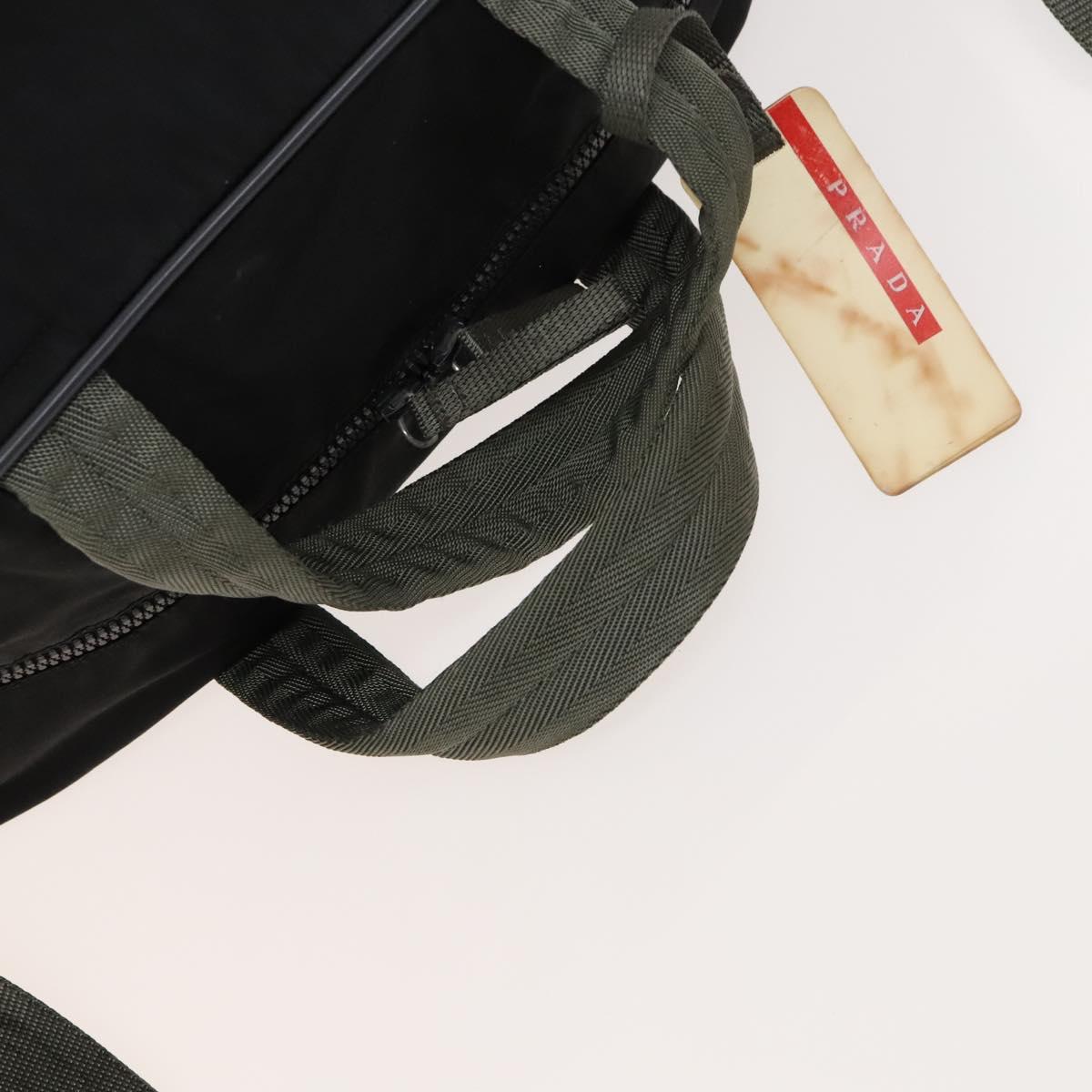 PRADA Sports Boston Bag Nylon Black Silver Auth ti3146