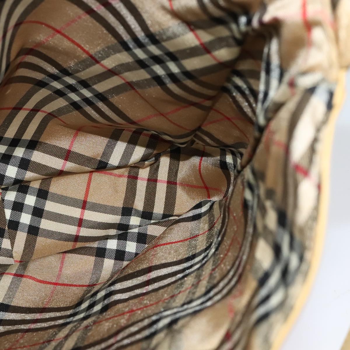 Burberrys Blue Label Shoulder Bag Suede Beige Silver Auth ti3150