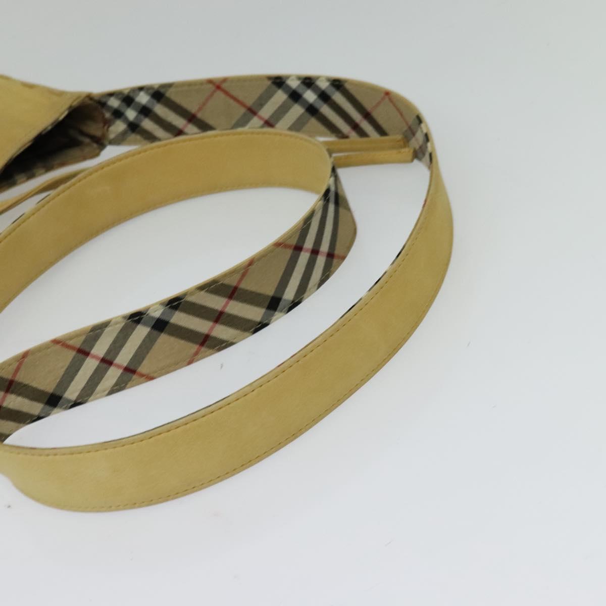 Burberrys Blue Label Shoulder Bag Suede Beige Silver Auth ti3150