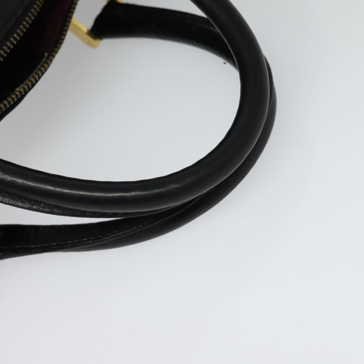 GUCCI Boston Bag Suede Black Gold Auth ti3160