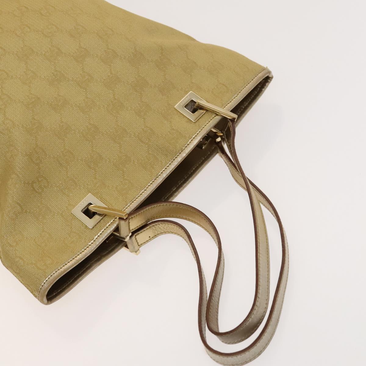 GUCCI GG Canvas Shoulder Bag 2Set Beige Gold Auth ti3169