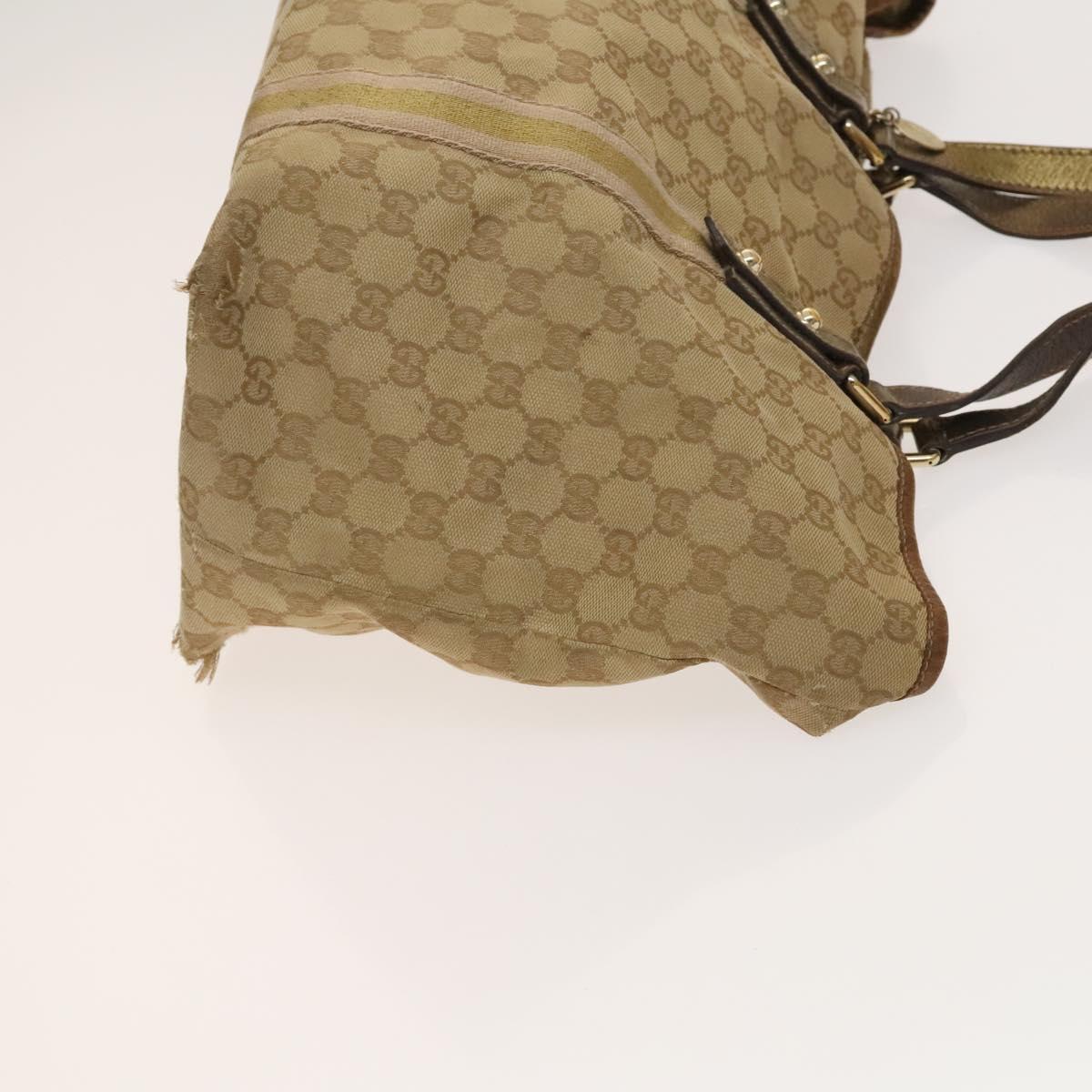 GUCCI GG Canvas Shoulder Bag 2Set Beige Gold Auth ti3169