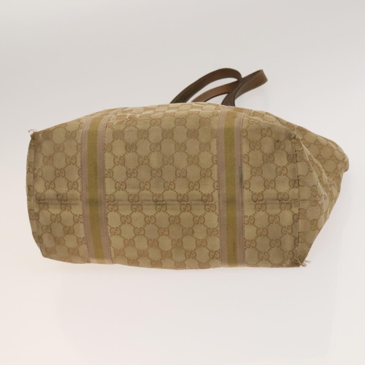 GUCCI GG Canvas Shoulder Bag 2Set Beige Gold Auth ti3169