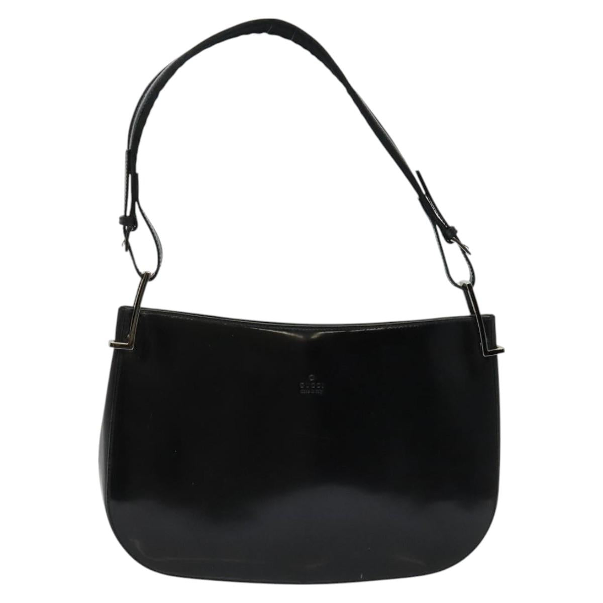 GUCCI Shoulder Bag Patent leather Black 001 3193 Auth ti3181