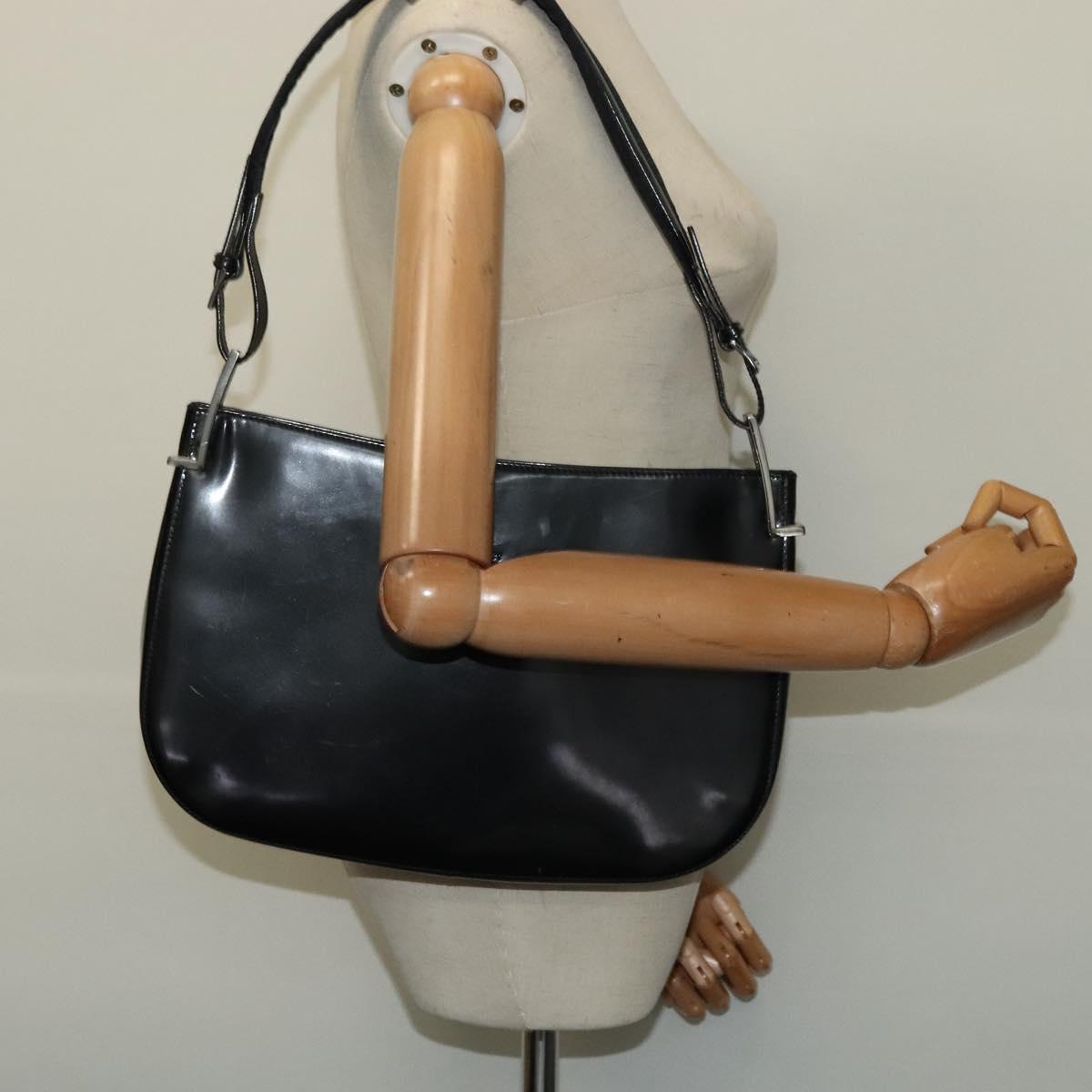 GUCCI Shoulder Bag Patent leather Black 001 3193 Auth ti3181