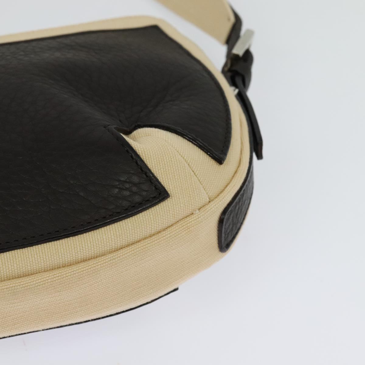 BALLY Shoulder Bag Leather Black Silver Auth ti3195