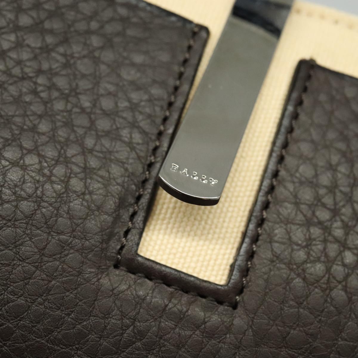 BALLY Shoulder Bag Leather Black Silver Auth ti3195