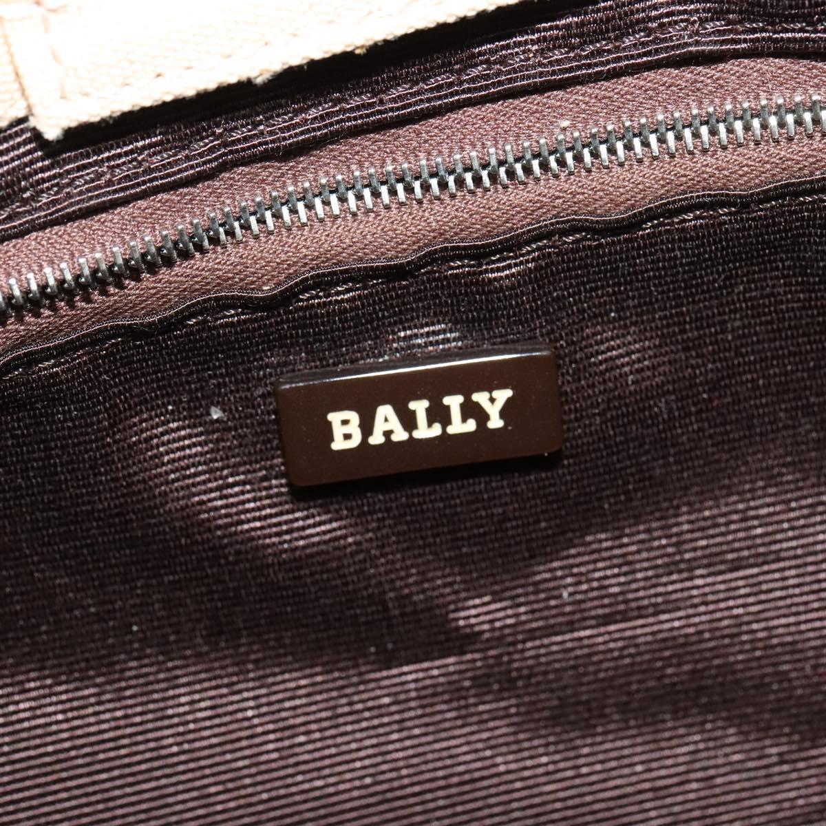 BALLY Shoulder Bag Leather Black Silver Auth ti3195