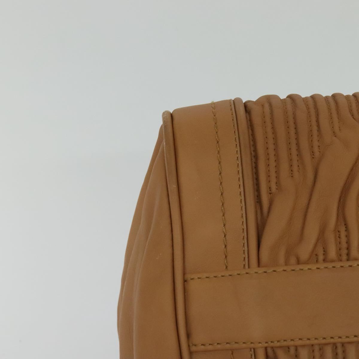 BALLY Hand Bag Leather Brown Gold Auth ti3209