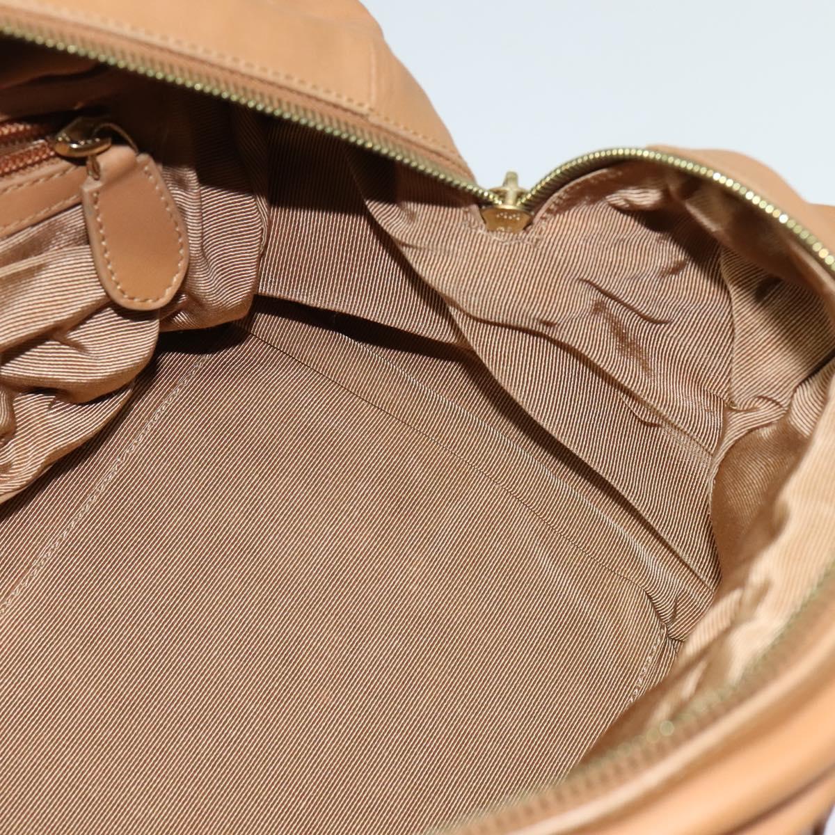 BALLY Hand Bag Leather Brown Gold Auth ti3209