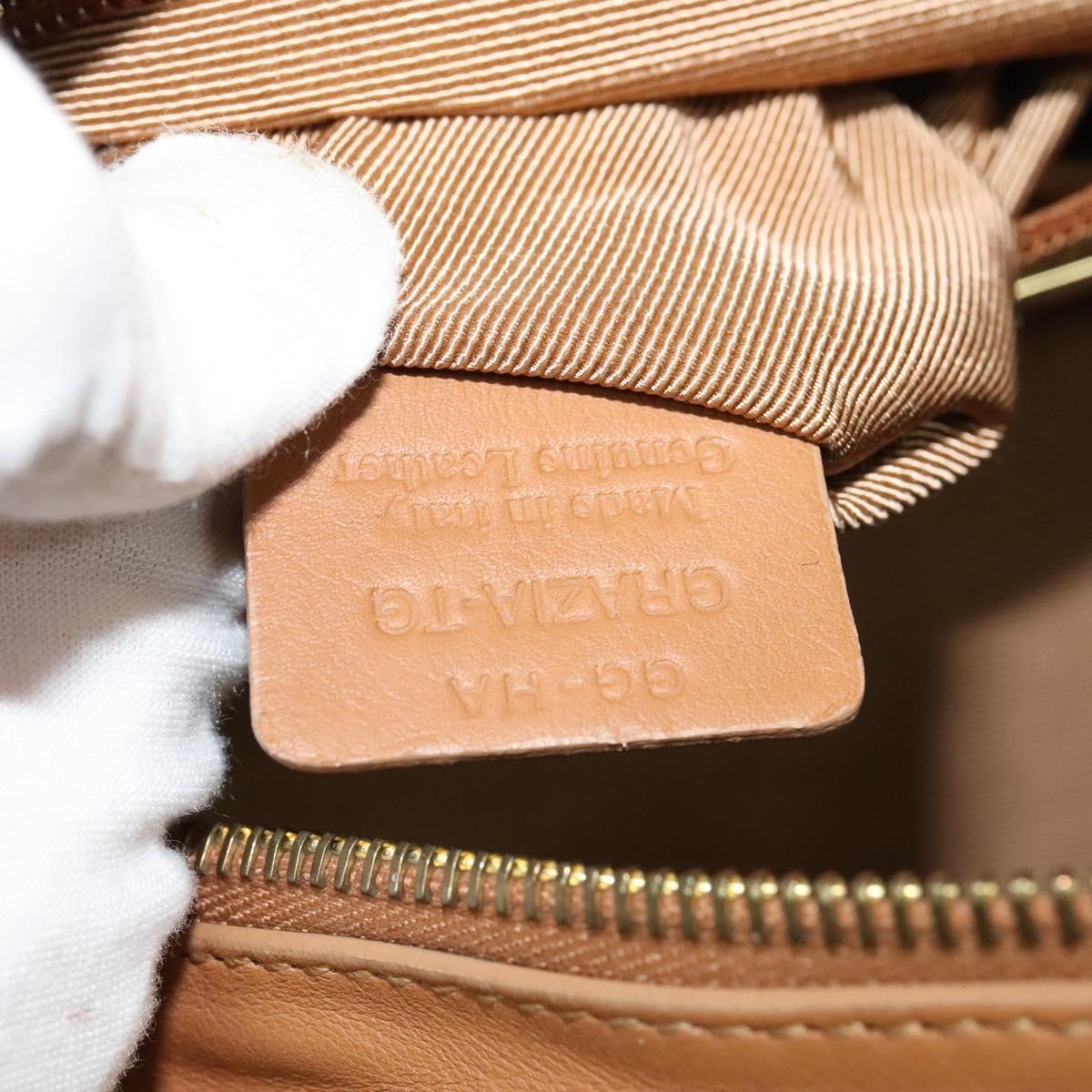 BALLY Hand Bag Leather Brown Gold Auth ti3209