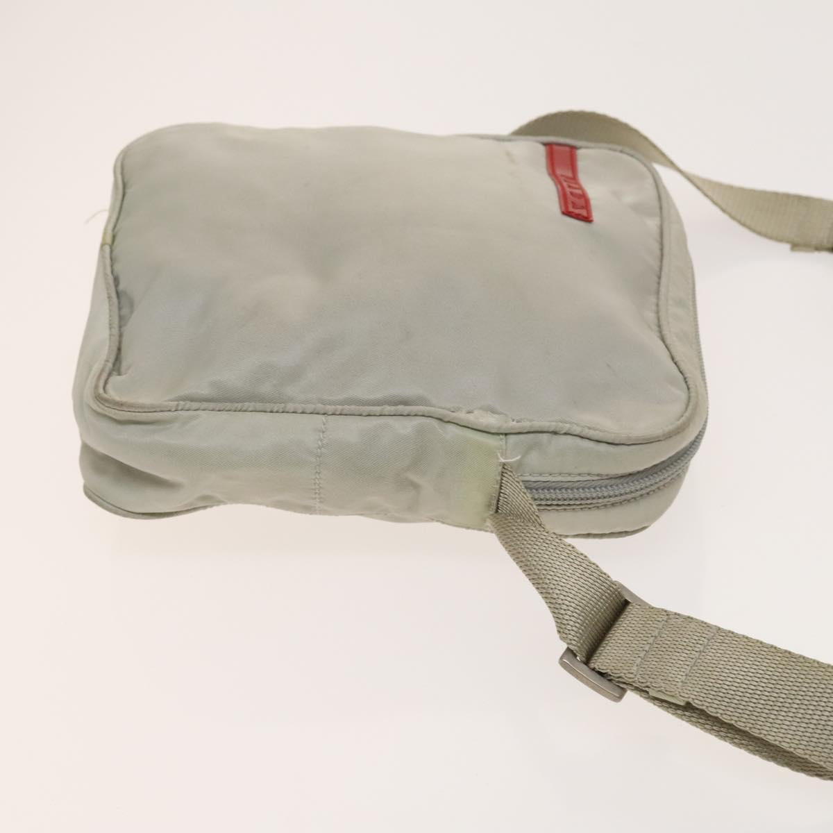 PRADA Sports Shoulder Bag Nylon 2Set Red Beige Silver Auth ti3215