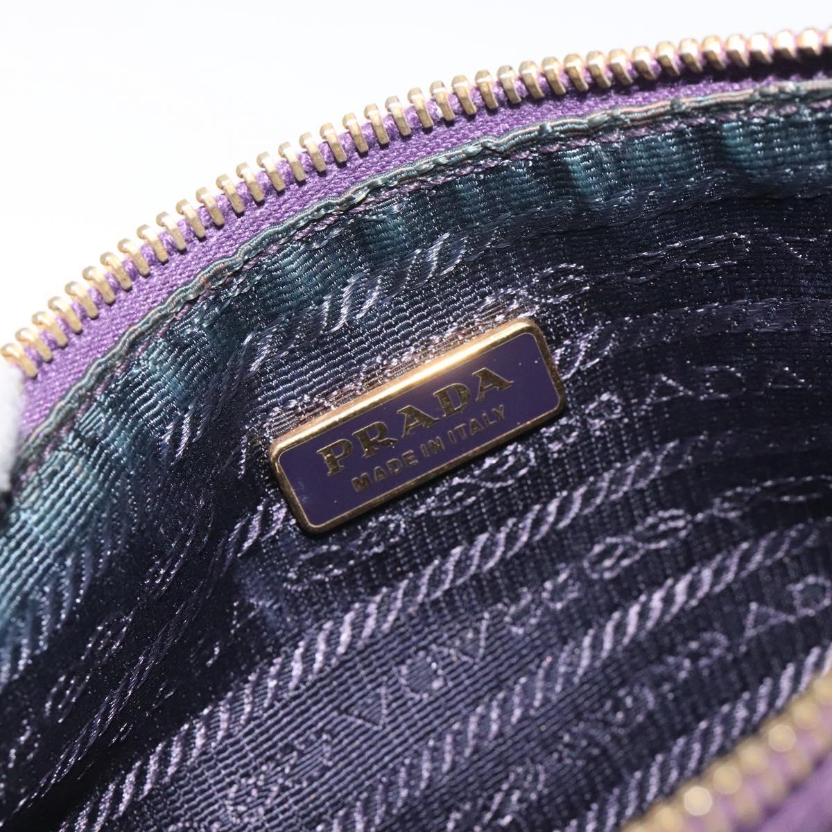 PRADA Pouch Nylon Purple Gold Auth ti3227