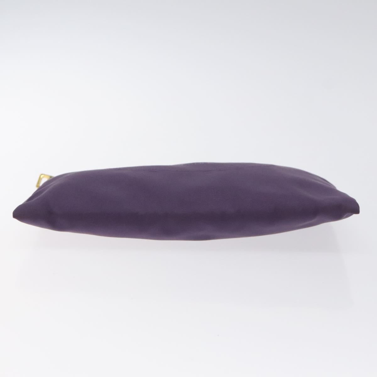 PRADA Pouch Nylon Purple Gold Auth ti3227
