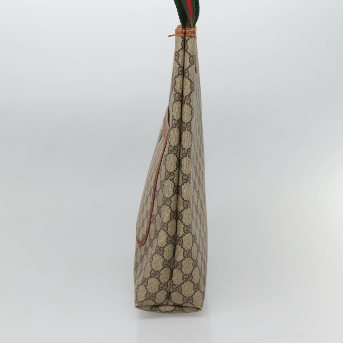 GUCCI GG Supreme Web Sherry Line Tote Bag PVC Beige Gold 39 002 4487 Auth ti3236