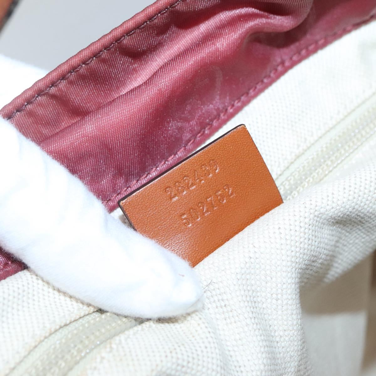 GUCCI GG Canvas Tote Bag Nylon Pink Silver 282439 Auth ti3238