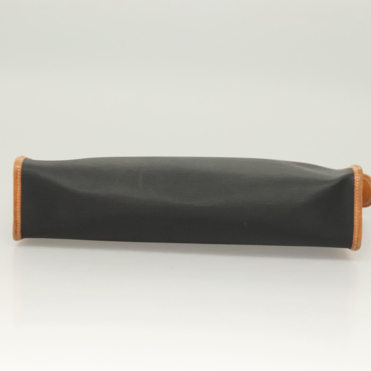 Christian Dior Clutch Bag PVC Black Gold Auth ti3240