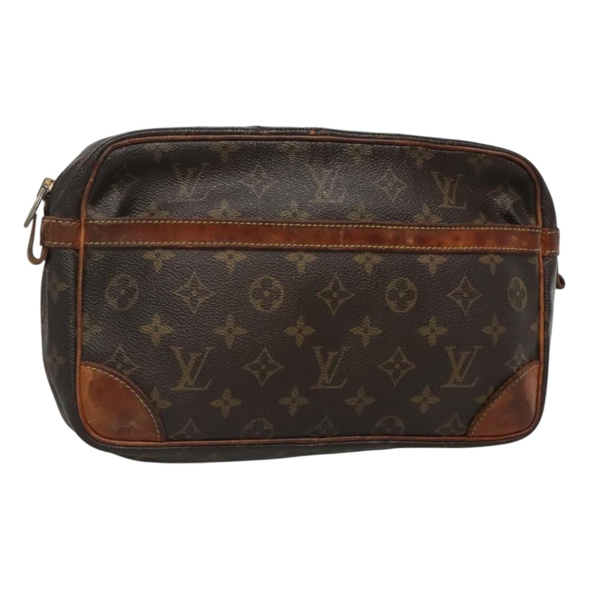 LOUIS VUITTON Monogram Compiegne 28 Clutch Bag M51845 LV Auth ti3246