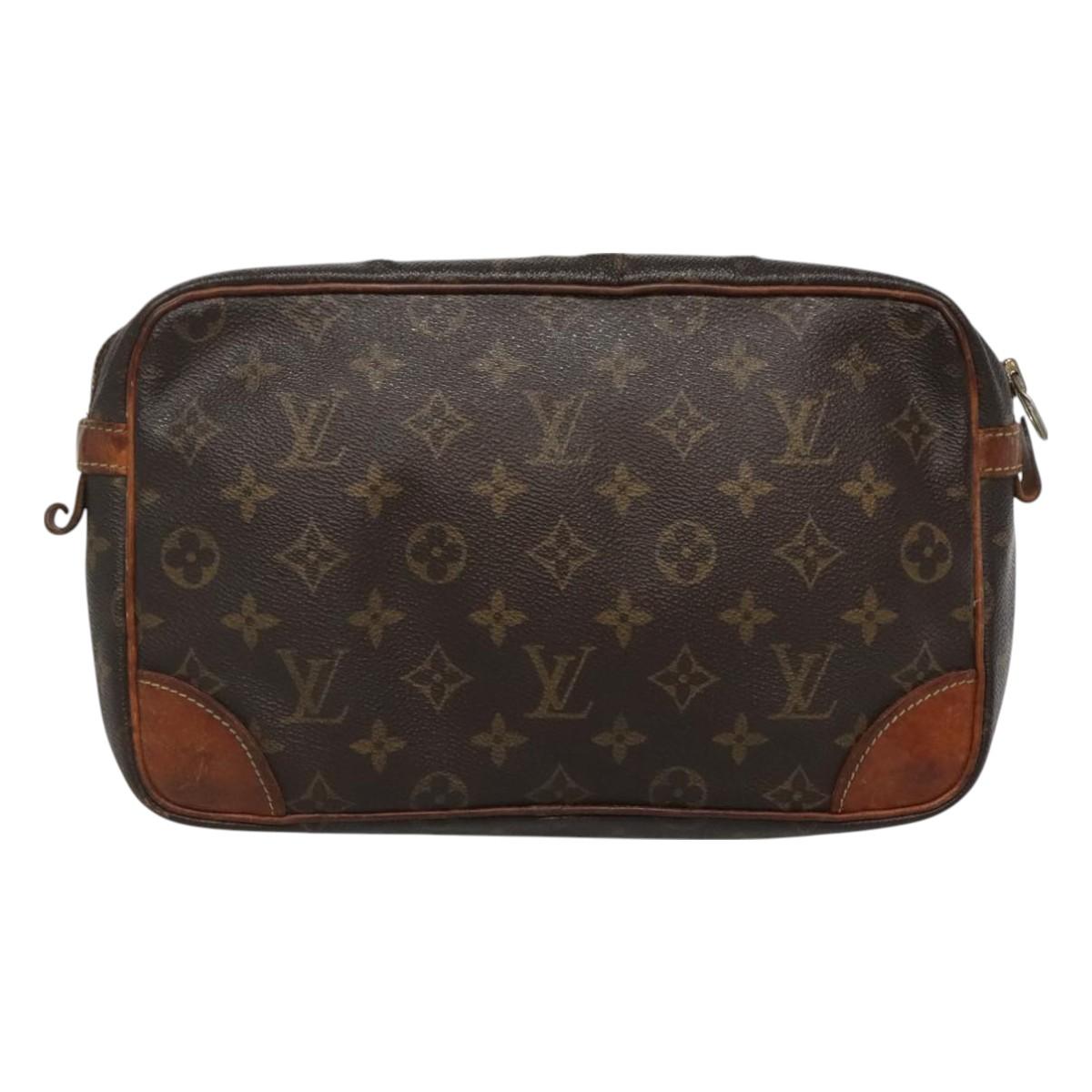 LOUIS VUITTON Monogram Compiegne 28 Clutch Bag M51845 LV Auth ti3246