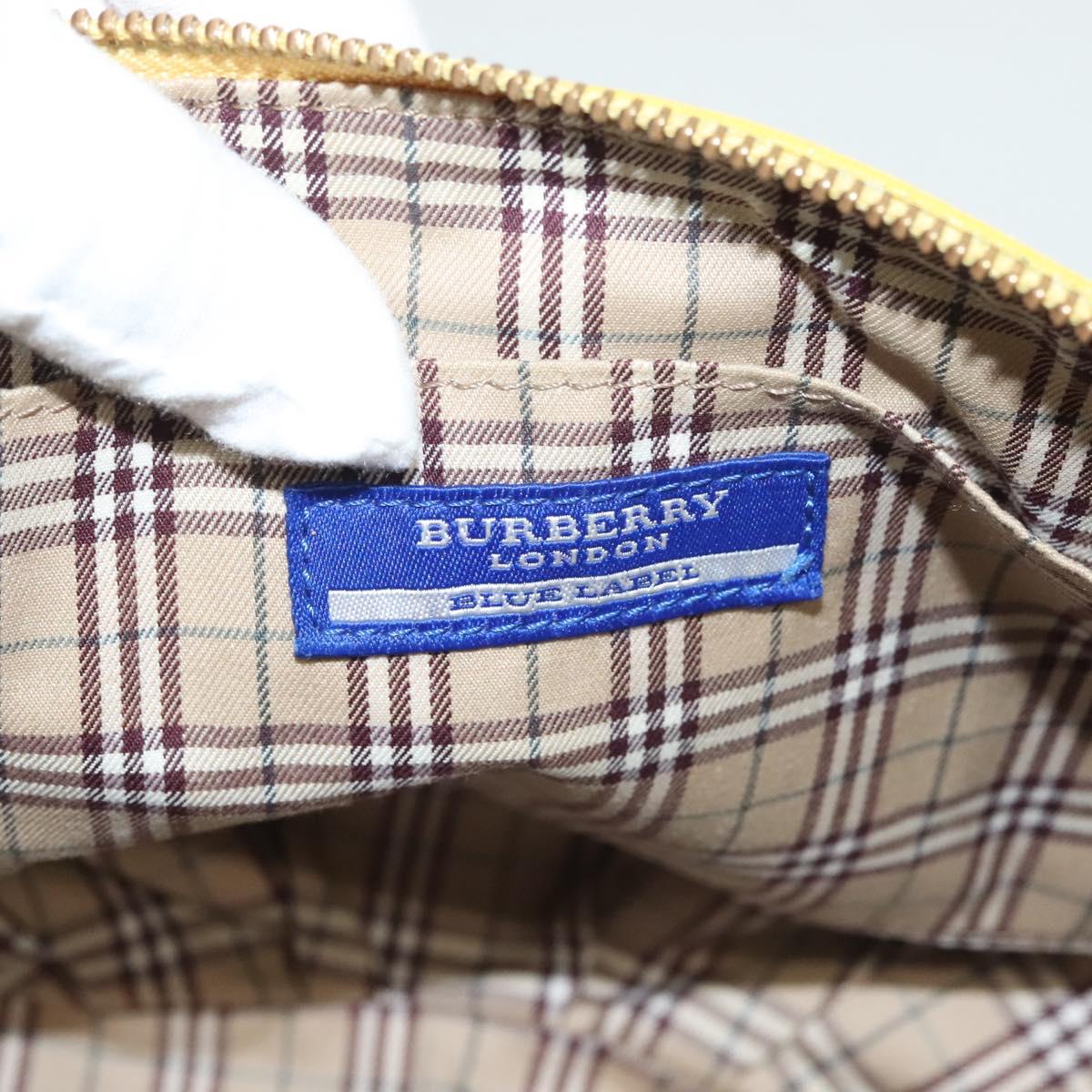 BURBERRY Blue Label Shoulder Bag Leather Yellow Gold Auth ti3250