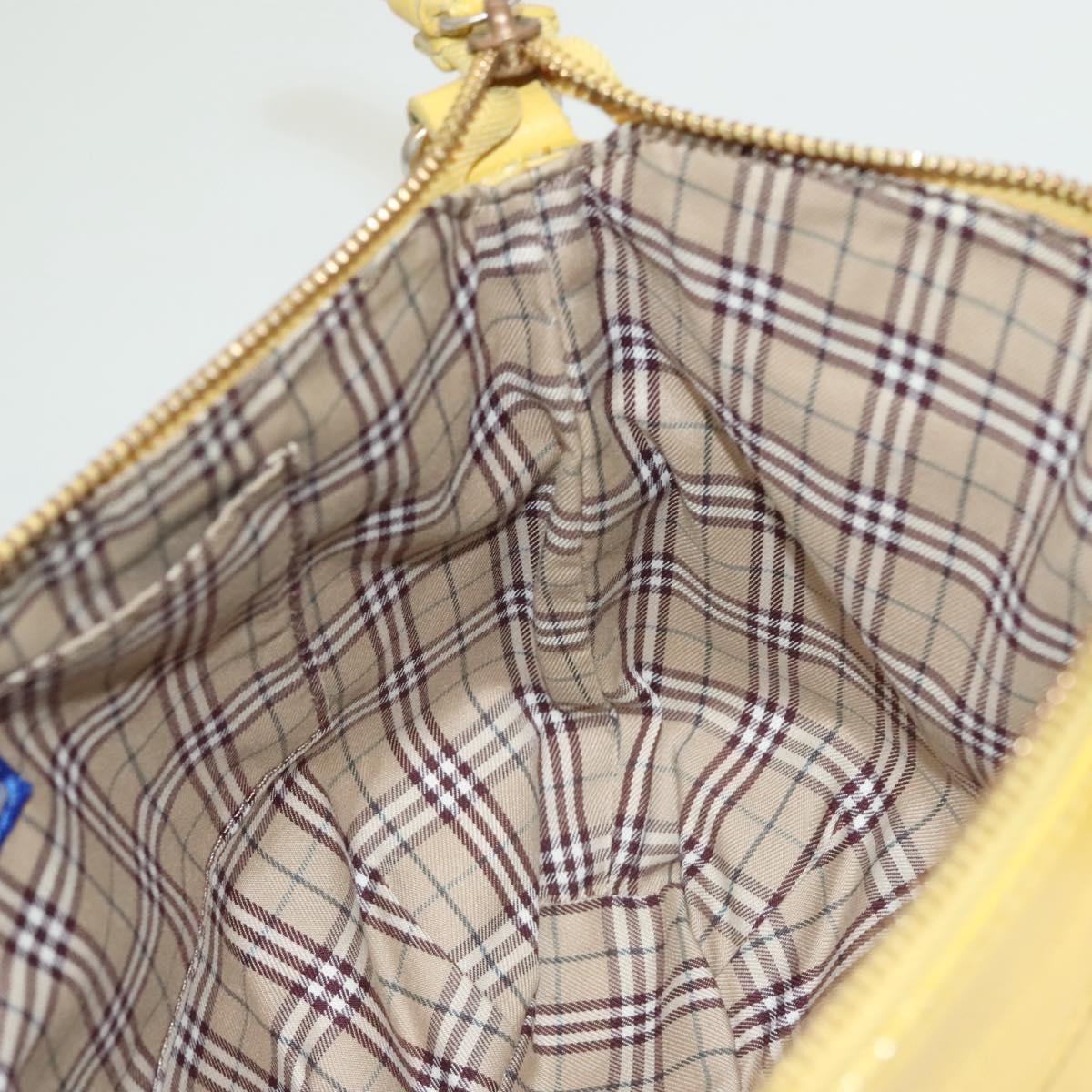 BURBERRY Blue Label Shoulder Bag Leather Yellow Gold Auth ti3250
