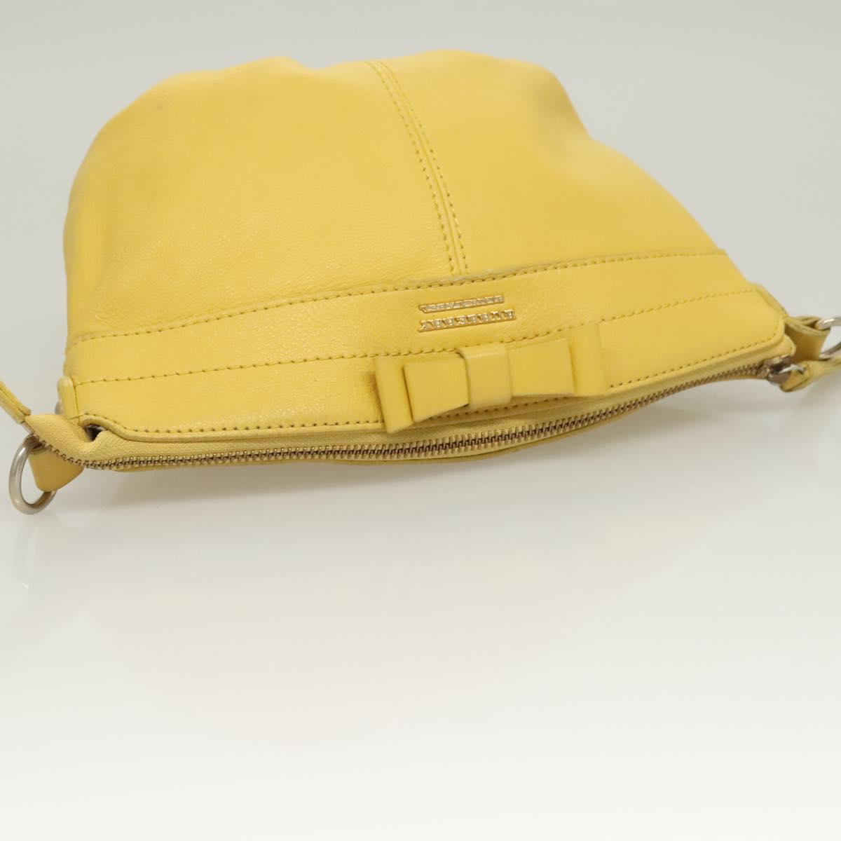BURBERRY Blue Label Shoulder Bag Leather Yellow Gold Auth ti3250