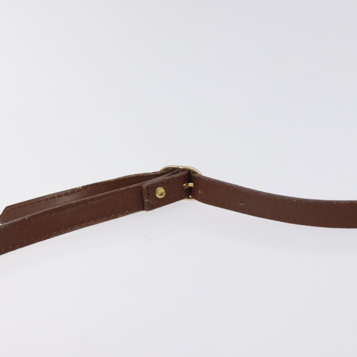 BURBERRY Shoulder Bag Leather Brown Gold Auth ti3255