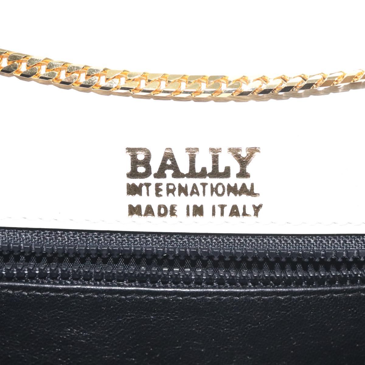 BALLY Chain Shoulder Bag Patent Leather Yellow Gold Auth ti3256