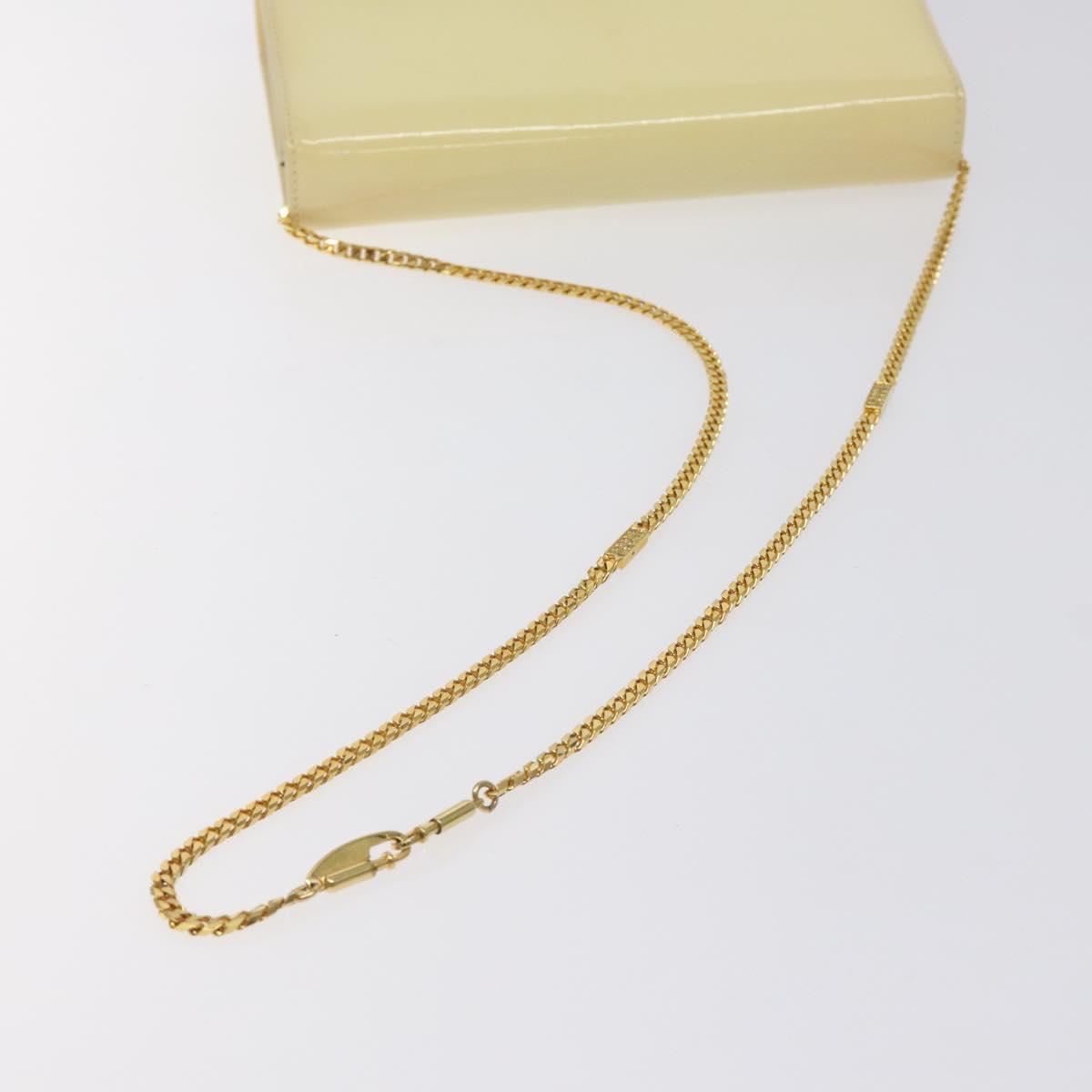 BALLY Chain Shoulder Bag Patent Leather Yellow Gold Auth ti3256