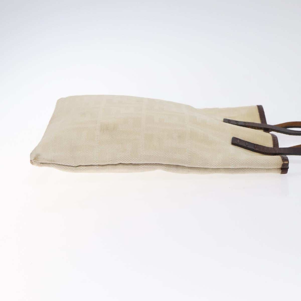 FENDI Zucca Canvas Hand Bag Beige Brown Auth ti3258