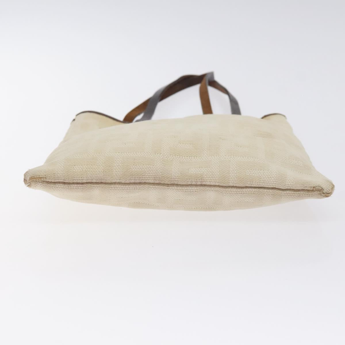 FENDI Zucca Canvas Hand Bag Beige Brown Auth ti3258