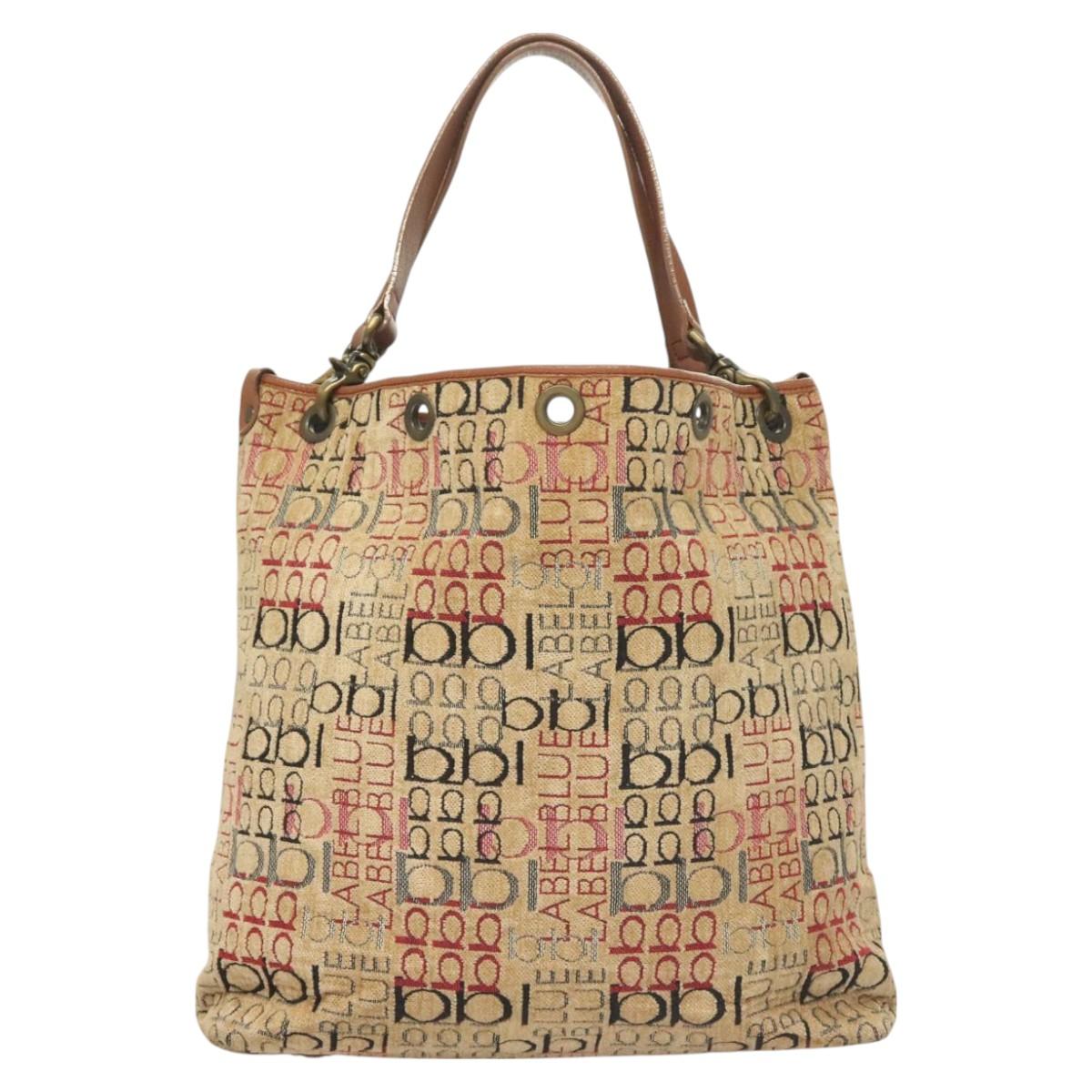 BURBERRY Blue Label Tote Bag Pile Beige Auth ti3259