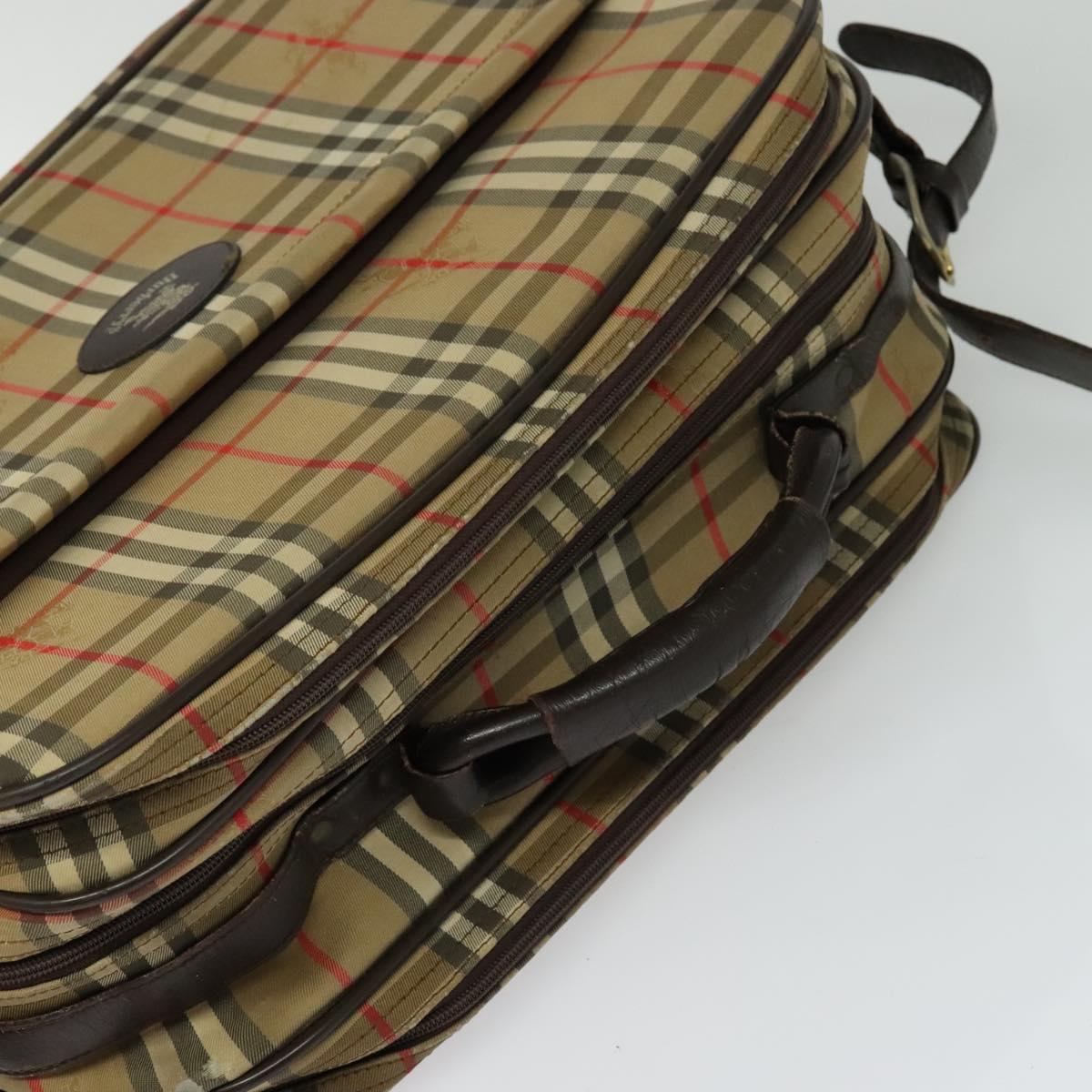 Burberrys Nova Check Shoulder Bag Canvas Beige Gold Auth ti3263
