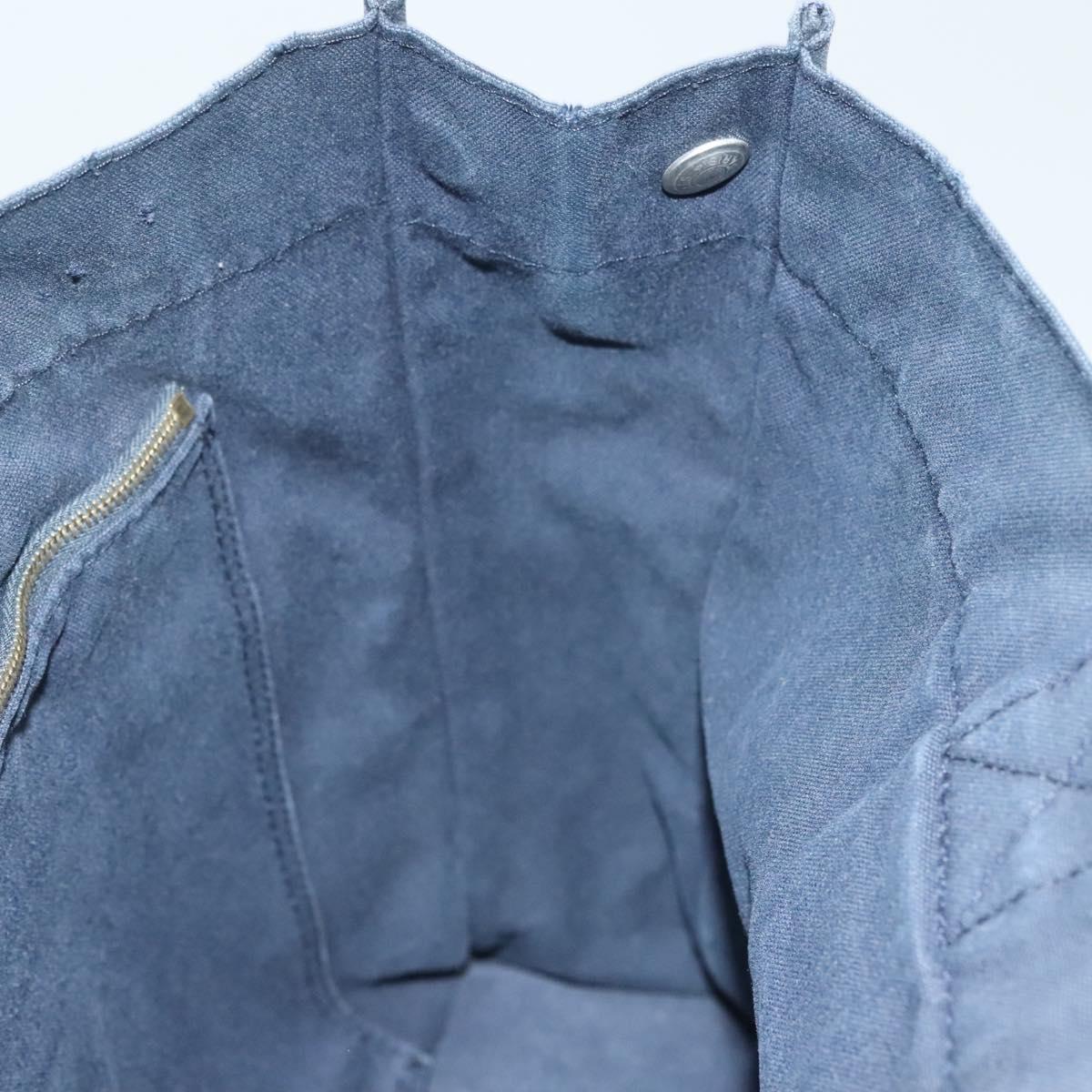 HERMES Fourre Tout MM Hand Bag Canvas Navy Auth ti3265