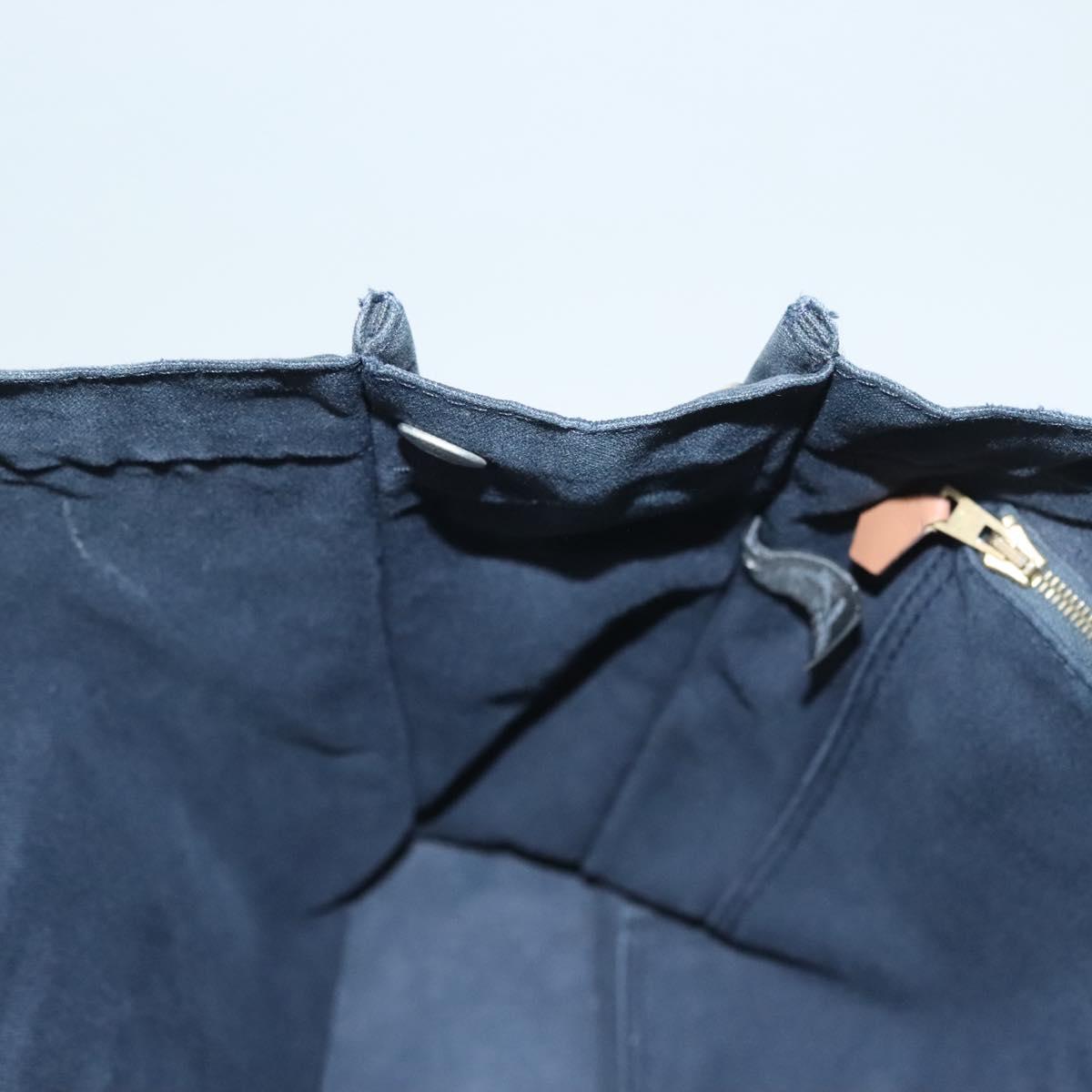 HERMES Fourre Tout MM Hand Bag Canvas Navy Auth ti3265