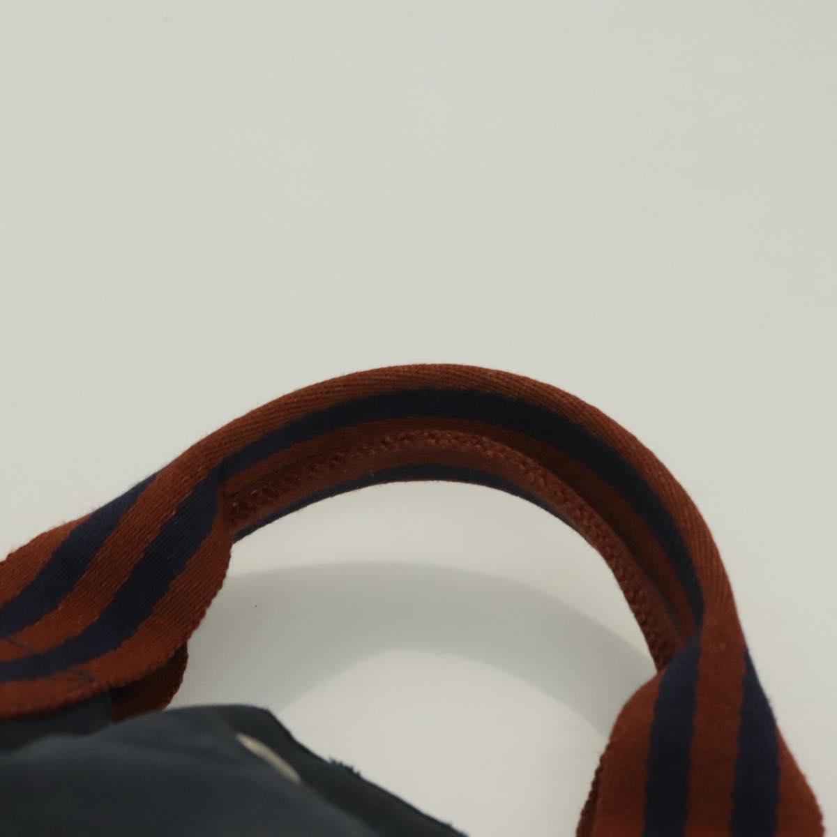 HERMES Fourre Tout MM Hand Bag Canvas Navy Auth ti3265