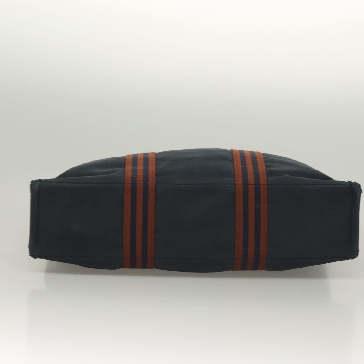HERMES Fourre Tout MM Hand Bag Canvas Navy Auth ti3265