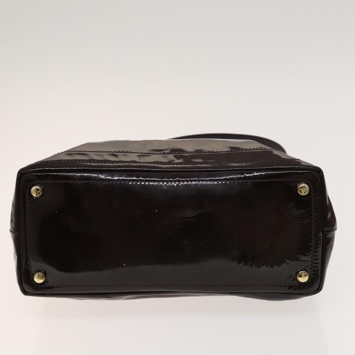 BALLY Fendi Hand Bag PVC Enamel 3Set Black Brown Auth ti3268