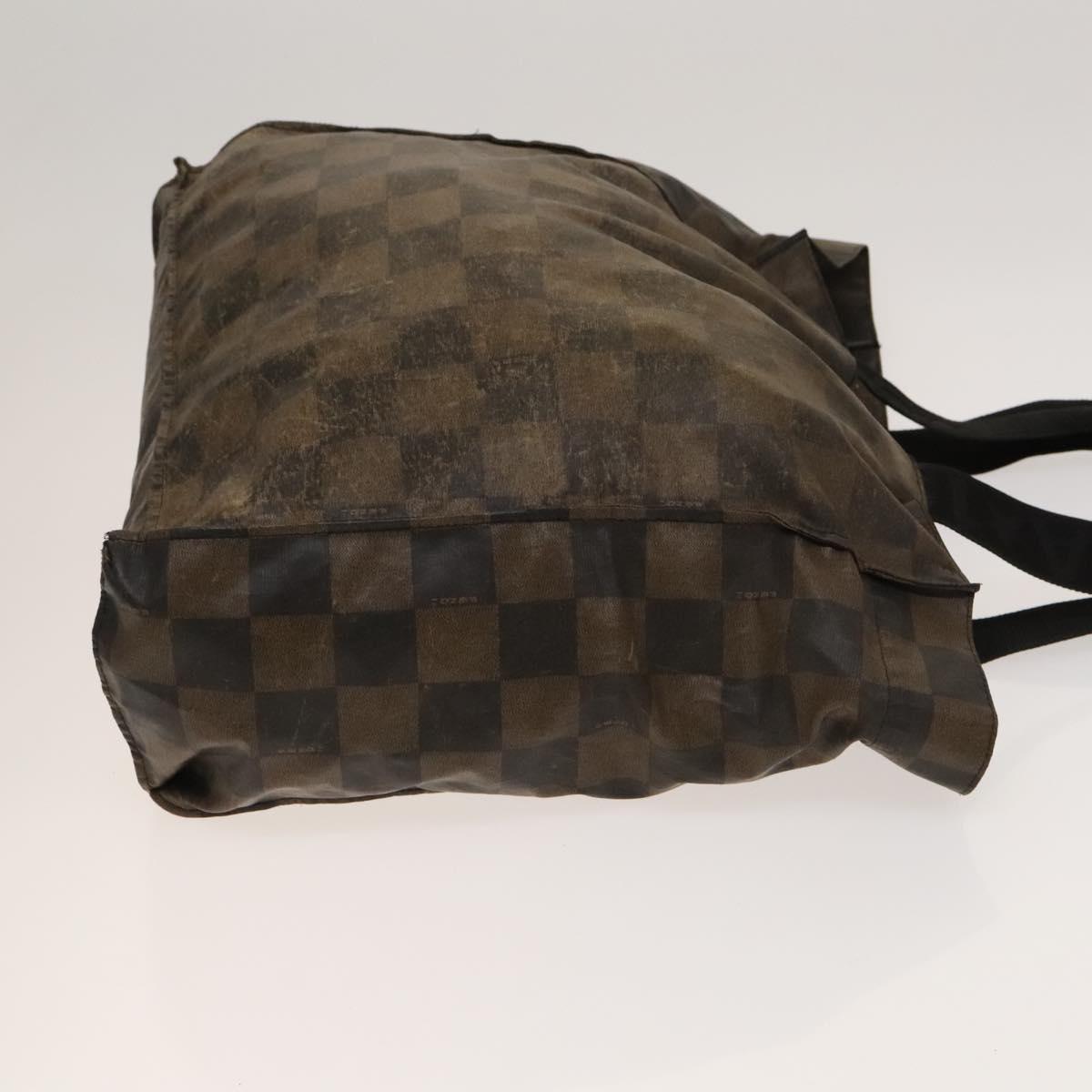 BALLY Fendi Hand Bag PVC Enamel 3Set Black Brown Auth ti3268