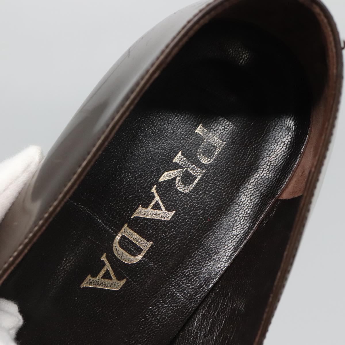 PRADA Shoes Patent leather Brown Auth ti3272