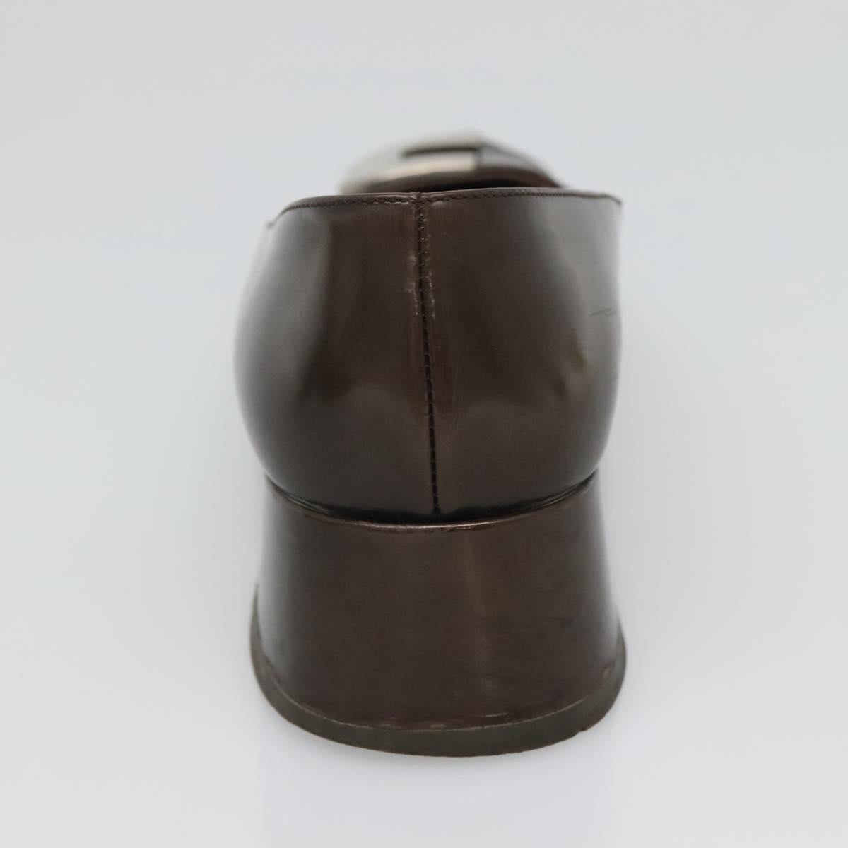 PRADA Shoes Patent leather Brown Auth ti3272