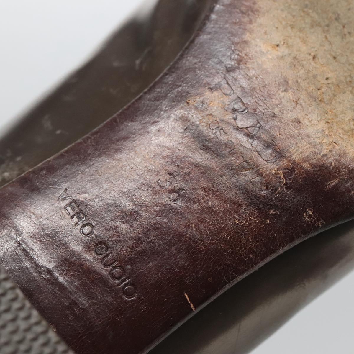 PRADA Shoes Patent leather Brown Auth ti3272