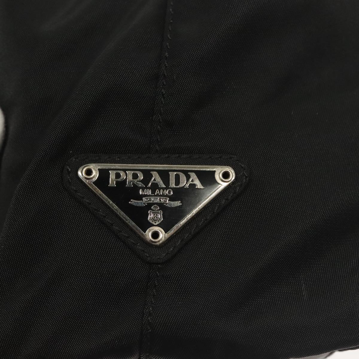 PRADA Hand Bag Nylon Black Silver Auth ti3274