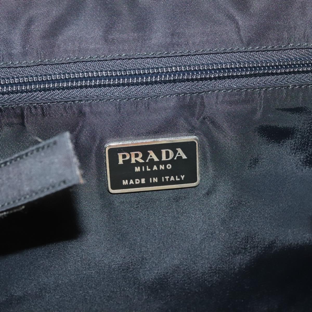 PRADA Hand Bag Nylon Black Silver Auth ti3274