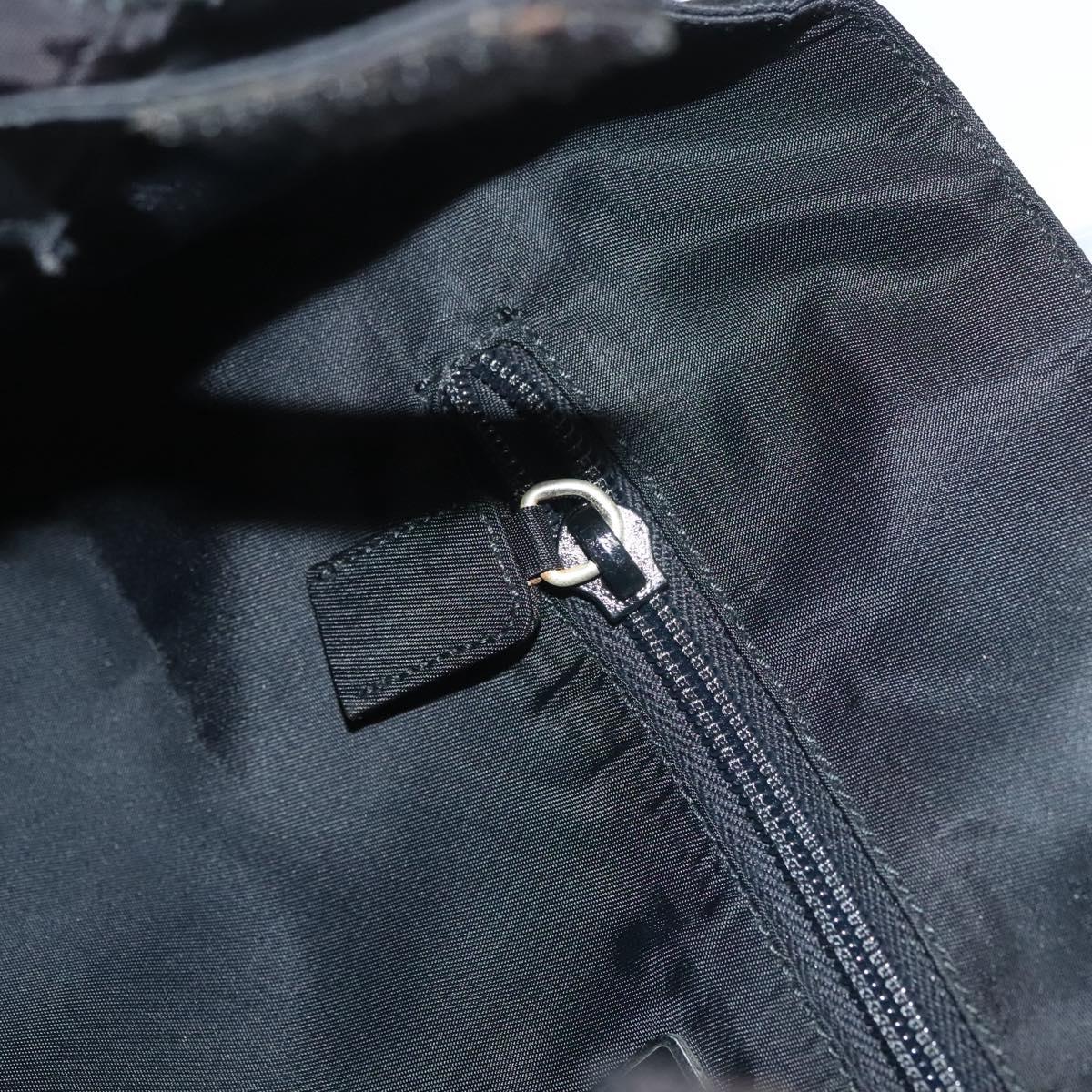 PRADA Hand Bag Nylon Black Silver Auth ti3274