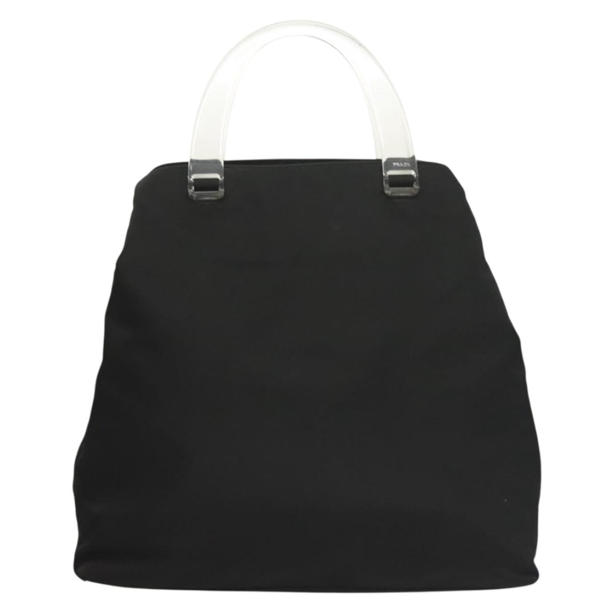 PRADA Hand Bag Nylon Black Silver Auth ti3274